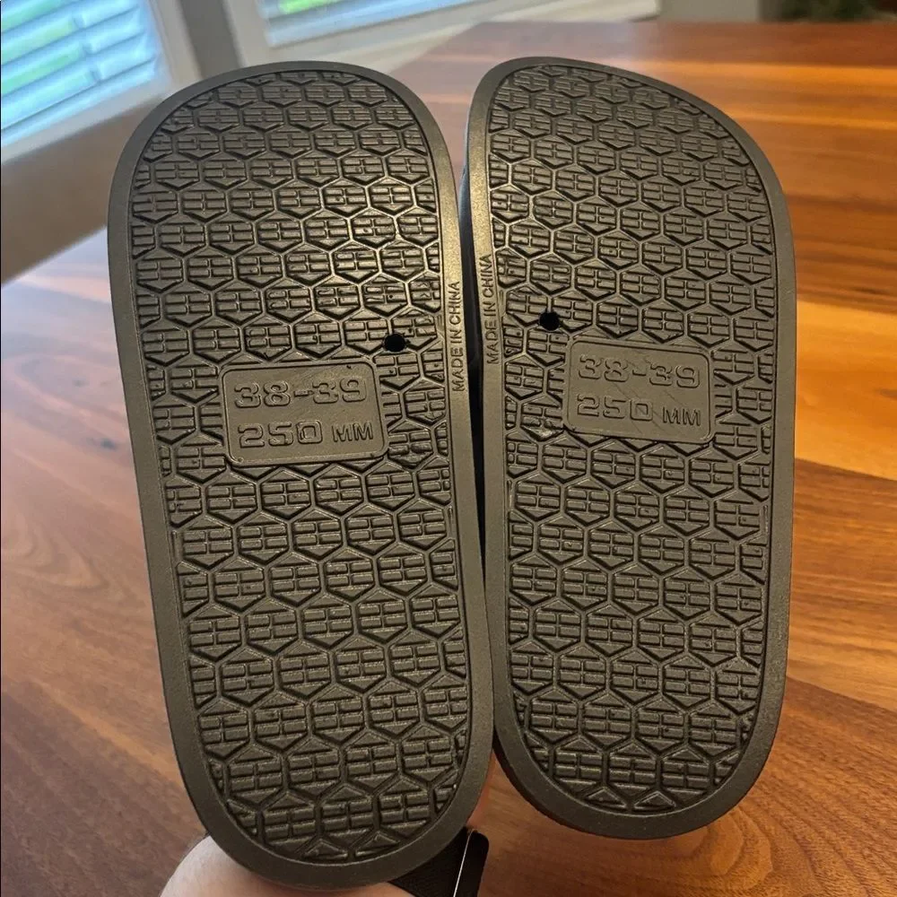 NEW Womens Nashville Sounds Triple A Baseball Gray Black Slides Sandals Size 8
